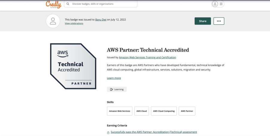 AWS Partner Technical Accredited badge